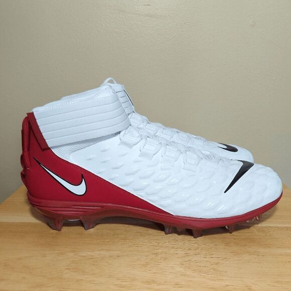 Nike Force Savage Pro 2 Football Cleats White Red BV3969-103 Men's Size 14.5